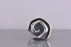 Silpada Sterling Silver Oxidized Rose R1927 Spiral Swirl Band Ring 925 Sz: 7 - Picture 1 of 8
