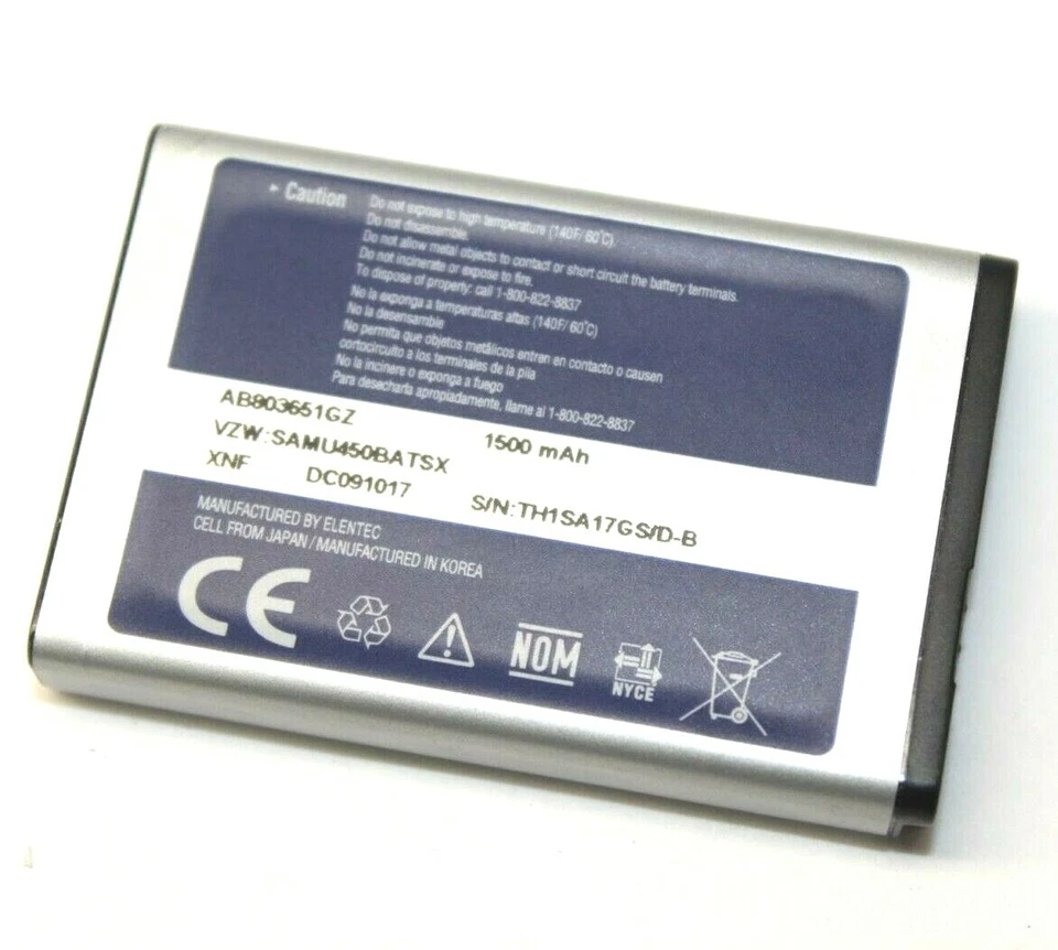Samsung AB803651GZ Batería de Repuesto Li-Ion 1500mAh para SCH-U450 SCH-U960 Foto 1 de 1