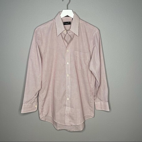 Camicia uomo Christian Dior manica lunga a righe abbottonate taglia 15 32