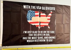 DONALD TRUMP FLAG FREE USA SHIP USA Divided Save America Desantis USA Sign 3x5' - Picture 1 of 1
