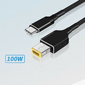100W PD USB Type C Male Input to Slim tip Male Power Charging Cable for ThinkPad