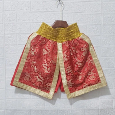 Mens Muay Thai Boxing Satin Fighting Shorts Black Gold Large KickBoxing Shorts - Image 1 of 4