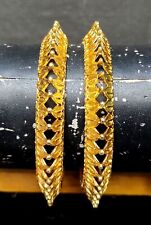 22K Gold Plated 2 Pcs 2.6" Wedding Openable Bangles Bracelet Set jas56