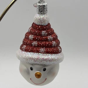 Vecchio Mondo Natale Scintillante Candy Coil Pupazzo di Neve 4" Decorazione Natalizia Ritirata - Foto 1 di 9