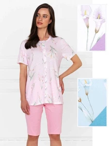 Pigiama donna aperto in cotone e manica corta Linclalor 74850 - Picture 1 of 1