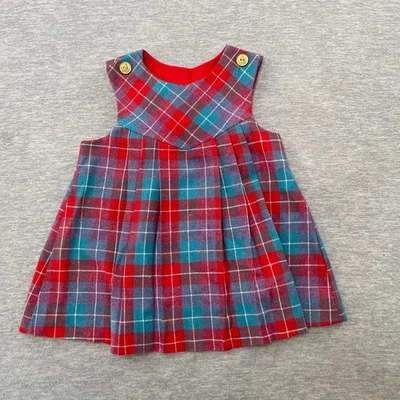 Vestido Good Lad de Colección Niño 4T Niño Pequeño Cuadros Rojo Azul Vacaciones Mezcla de Lana Hecho en EE. UU. Foto 1 de 4