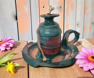 Buie Ceramic Pottery Genie Oil Lamp with Handle. - Picture 1 of 12