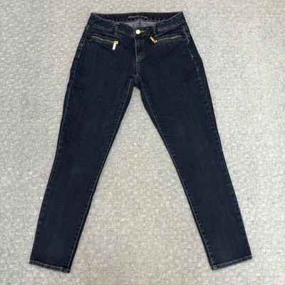 Pantalones de mezclilla Michael Kors para mujer 4 azules lavados ajustados elásticos con cremallera bolsillo MK cápsula Foto 1 de 4