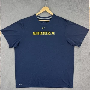 West Virginia Mountaineers WVU Nike Dri-Fit Uomo 2XL Camicia Blu Manica Corta - Foto 1 di 9