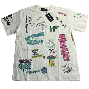 T-Shirt Homme + Femme Truck Stop - Uomo Large - Bianco sporco - Nuova con etichette - Foto 1 di 9