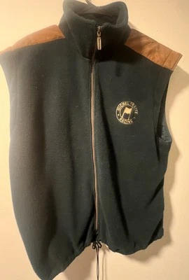 Louis Garneau Vest Blue & Tan Fall Winter Medium Michel Pratte Racing Pockets - Image 1 of 4