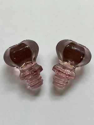 (2) Perillas de tirador de cajón de gabinete vintage de cristal rosa rosa CCH Foto 1 de 2