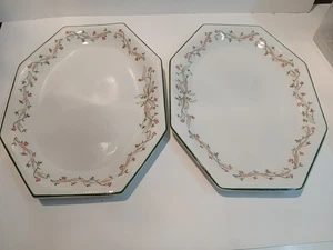 2 x Johnson Bros. Eternal Beau Oval Steak Plates, Hexagonal - Picture 1 of 5