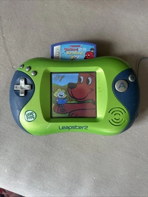Leep Frog Leapster 2 Green/Blue Hand Held Game With Clifford Reading Game Works - Image 1 of 4