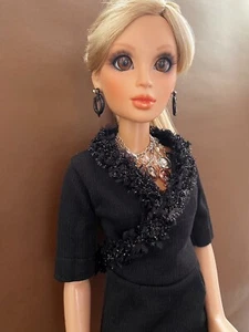 Black Madelyn Knit Dress & Coat Fits Hasbro Lorifina Doll - Picture 1 of 7