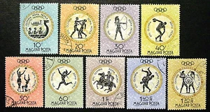 Ungarn, Olympiade 1960 Rom, Scott 1326 // 1334, Kurzsatz, 9 Marken, gebraucht - Bild 1 von 3