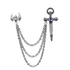 Vinatge  Brooch  Cross Tassel Chain Mens Jewelry