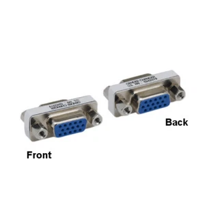 HD15 Female to HD15 Female Mini Adapter 15 Pin Gender Changer PC VGA SVGA Video - Picture 1 of 1