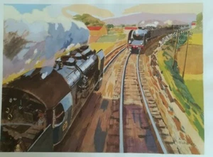 A.E.SCHEFER - LOCOMOTIVE - TRAIN - ESTAMPE LITHO - N° 5 - Picture 1 of 2