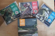 TALES OF THE EARTH ROYAL MINT COLOUR Dinosaur 50p SET - AR ENHANCED