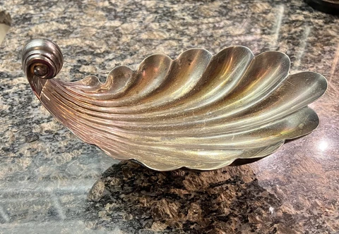 Vintage Sterling Silver Sanborns Mexico Sea Shell Shape Pedestal Dish Bowl 470 g Cover