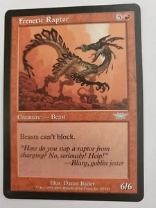 MTG Magic The Gathering Card Frenetic Raptor Creature Beast Red Legions 2003 - Picture 1 of 2