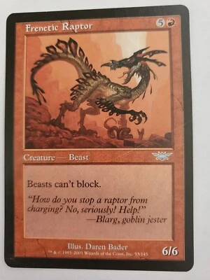 MTG Magic The Gathering Card Frenetic Raptor Creature Beast Red Legions 2003 - Image 1 of 2