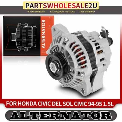 Alternador para Honda Civic 1994-1995 Civic Del Sol 70 Amp 12 Voltios CCW 4 Ranuras Foto 1 de 4