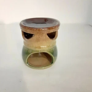 Mini calentador de velas de gres vintage té lite terroso - Imagen 1 de 6