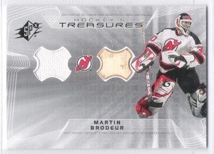 2001-02 SPx Hockey's Treasures Dual Stick/Jersey Martin Brodeur