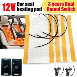 Universal Seats Carbon Fiber Heated Seat 12V Heater Pad Kit Car Cushion Switch - Picture 1 of 11