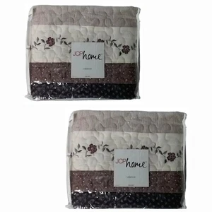 Set Of 2 Embroidered Quilted Floral Window Valance JC Penney Home Collection - Picture 1 of 6