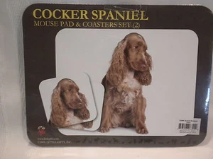 LITTLE GIFTS BRAND COCKER SPANIEL MOUSE PAD & COASTER SET (2) NEW - Picture 1 of 2