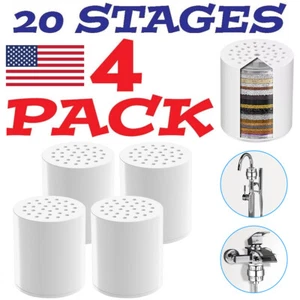 4er Pack 20 Stufen Duschfilter Ersatzkartusche Duschfilter für hartes Wasser - Bild 1 von 14