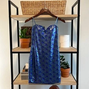 As U Wish Mini Full Mermaid Sequined Mini Dress, S - Picture 1 of 10