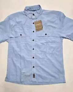 NWT Patagonia Men's Extra Small Chambray Lago Blue Island Hopper S/S Shirt - Picture 1 of 23