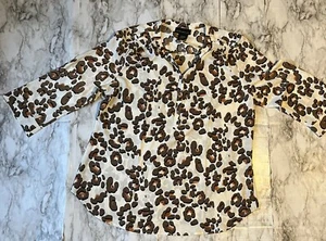 Attention Blouse Womens XL blouse animal/Cheetah Print 1/4 Sleeve - Picture 1 of 6