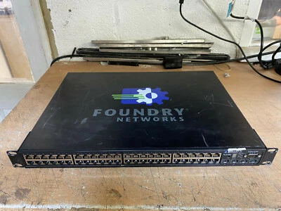 Foundry Brocade FLS648 FastIron LS 648 10/100/1000 48 Port Switch TESTED #3F  - Image 1 of 4