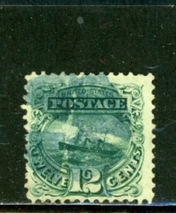 US Scott # 117 - Used - Nice Centering - RARE Blue Cancel - CV=$255.00  (8-C252) - Picture 1 of 2