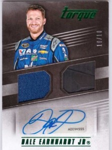 Dale Earnhardt Jr. 2016 Panini Torque Combo Materials Autograph Green 10/10 auto