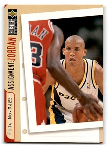 1996 Collector's Choice #365 Reggie Miller / Michael Jordan AJ
