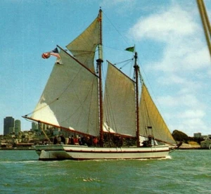 Alma Schooner Flat-Bottomed San Francisco CA Sailboat Ship Vintage Postcard - Picture 1 of 4