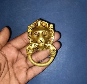 Brass Baby Lion Face Shape Kitchen Cabinet Knob | Brass Lion Drawer Pull | RD024 - Picture 1 of 12