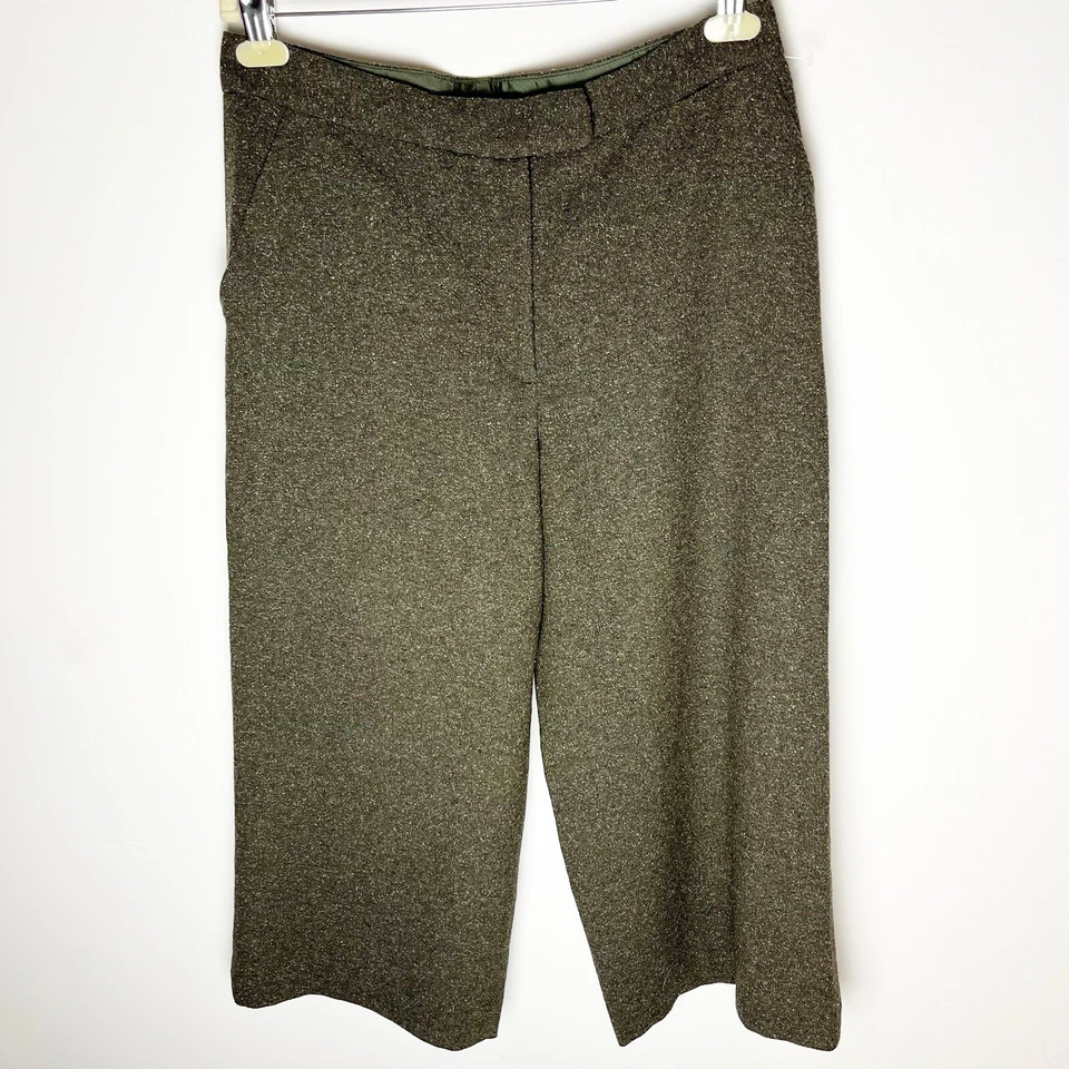 Pantalones Express Vintage Mezcla Lana Seda Pierna Ancha Tiro Alto Pequeños Academia Y2K 90’ Foto 1 de 4