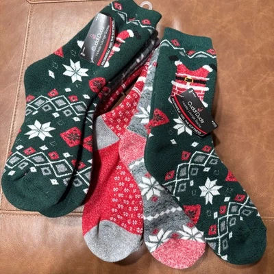 Cuddl Duds Holiday Lounge Socks 2 sets of 3 Cozy Christmas Festive Warm Gifting - Image 1 of 2