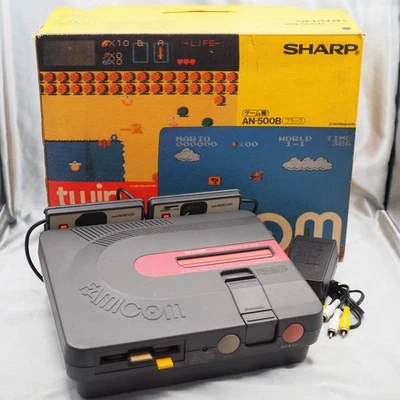 Sistema de consola Sharp Twin Famicom AN-500B en caja nuevo cinturón de goma reemplazado probado Foto 1 de 4