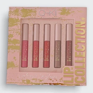Lip Gloss Gift Set by Q-Ki- 5 x Lip Glosses Various Colours Vegan 4ml Xmas Gift - Picture 1 of 2