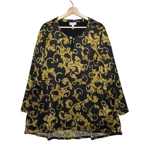 Susan Graver Printed Lurex Sweater Knit Top Women's A370895 Sz 2X Dressy Party - Picture 1 of 10