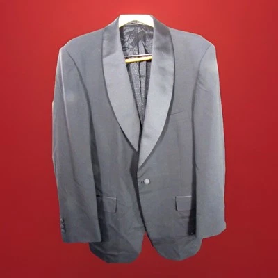 Bill Blass Vintage Evening Wear Black Tux Jacket Wool Made In The USA Size 44/46 - Image 1 of 4