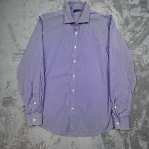 Ralph Lauren Dress Shirt Mens 17 Striped Button Up Made Italy - Picture 1 of 10